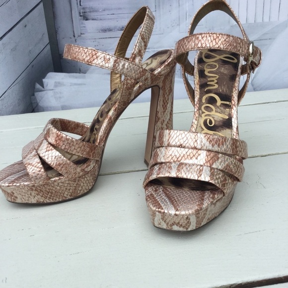 Sam Edelman Taryn Snake Print Sandals - Picture 2 of 7
